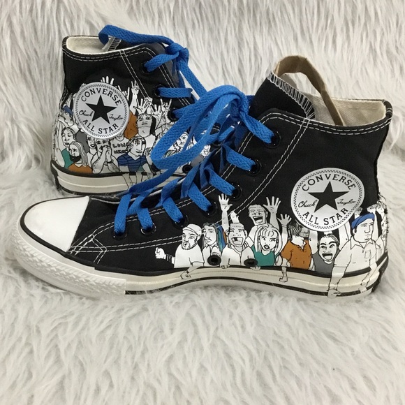 Converse men’s high top lace up black shoes size 5 men’s/ 7 women’s - Picture 6 of 8